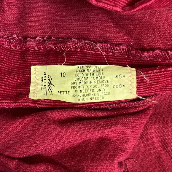 Vintage Chic Corduroy Trouser Pants in Red - Picture 7 of 7